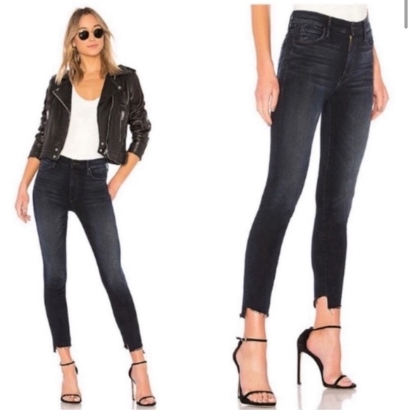 MOTHER Stunner Zip Two Step Ankle Fray Jeans LAST CALL Skinny Distressed Raw Hem - Picture 1 of 9